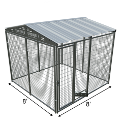 8' X 8' Complete PRO Boss Dog Kennel (Galvanized)
