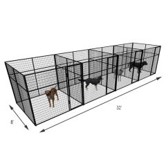8' X 8' Multiple 7' Tall Full Stall Dog Kennels x4