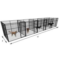 8' X 8' Multiple 7' Tall Full Stall Dog Kennels x5
