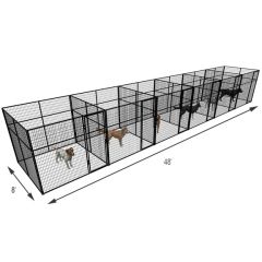 8' X 8' Multiple 7' Tall Full Stall Dog Kennels x6