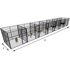 8' X 8' Multiple 7' Tall Full Stall Dog Kennels x7