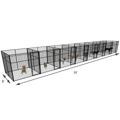 8' X 8' Multiple 7' Tall Full Stall Dog Kennels x8