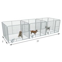 8' X 8' Multiple PRO Full Stall Dog Kennels x3