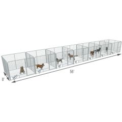 8' X 8' Multiple PRO Full Stall Dog Kennels x7
