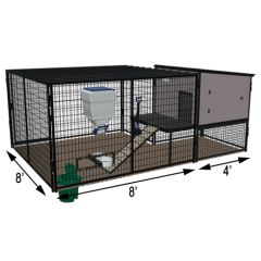 K9 Kennel Castle With 8' X 8' X 5' Tall Run & Metal Cover (Ultimate)