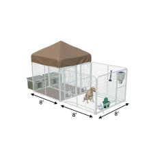 8' X 8' Ultimate Playzone W/Multiple 4' X 8' PRO Dog Kennels X2 & Cube Dog Houses	