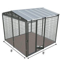 8' X 8' Ultimate PRO Boss Dog Kennel (Galvanized)