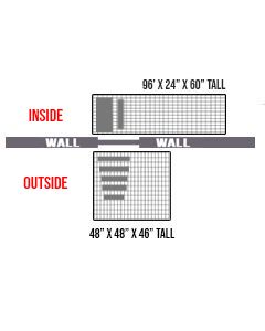 96" X 24" X 60" Tall Inside 48" X 48" X 46" Tall Outside Dog Kennel Run