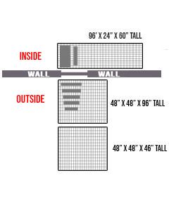 96" X 24" X 60" Tall Inside 48" X 48" X 46" Outside Dog Kennel Run & Second Story Access Tower