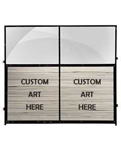 Single 8' X 7' Luxury Glass-Top Art-Bottom Wall Panel 