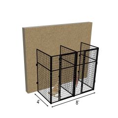  4' X 4' Multiple 7' Tall No Back Dog Kennels x2