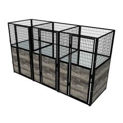 Multiple 4' X 4' Luxury Welded Wire Full Stall Suites x3