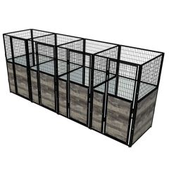 Multiple 4' X 4' Luxury Welded Wire Full Stall Suites x4
