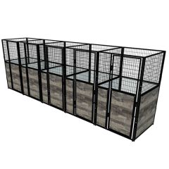 Multiple 4' X 4' Luxury Welded Wire Full Stall Suites x5