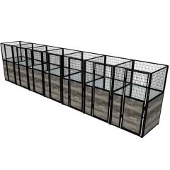 Multiple 4' X 4' Luxury Welded Wire Full Stall Suites x7