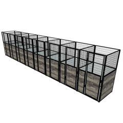 Multiple 4' X 4' Luxury Welded Wire Full Stall Suites x8