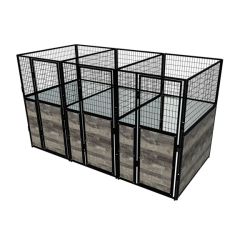 Multiple 4' X 6' Luxury Welded Wire Full Stall Suites x3