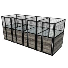 Multiple 4' X 6' Luxury Welded Wire Full Stall Suites x4