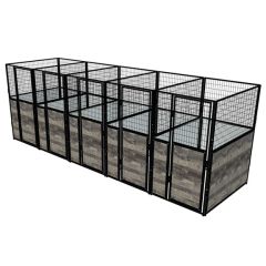 Multiple 4' X 6' Luxury Welded Wire Full Stall Suites x5