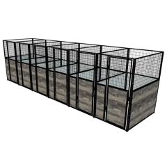 Multiple 4' X 6' Luxury Welded Wire Full Stall Suites x6