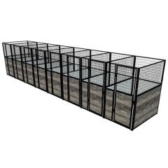Multiple 4' X 6' Luxury Welded Wire Full Stall Suites x8