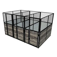 Multiple 4' X 8' Luxury Welded Wire Full Stall Suites x3