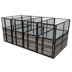 Multiple 4' X 8' Luxury Welded Wire Full Stall Suites x4