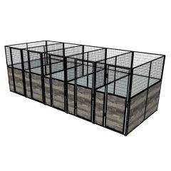 Multiple 4' X 8' Luxury Welded Wire Full Stall Suites x5