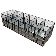 Multiple 4' X 8' Luxury Welded Wire Full Stall Suites x6
