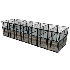 Multiple 4' X 8' Luxury Welded Wire Full Stall Suites x7