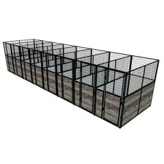 Multiple 4' X 8' Luxury Welded Wire Full Stall Suites x8
