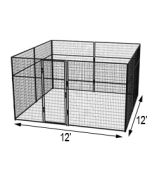 12' X 12' Basic 7' Tall Wire Kennel (Powder-Coated)