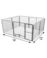 12' x 14' Basic Dog Kennel Pro (Galvanized)
