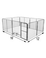 12' x 16' Basic Dog Kennel Pro (Galvanized)