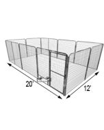 12' x 20' Basic Dog Kennel Pro (Galvanized)