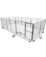 12' x 24' Basic Dog Kennel Pro (Galvanized)