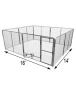 14' x 16' Basic Dog Kennel Pro (Galvanized)