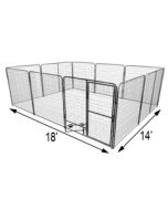 14' x 18' Basic Dog Kennel Pro (Galvanized)