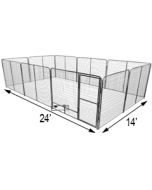 14' x 24' Basic Dog Kennel Pro (Galvanized)