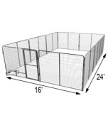 16' x 24' Basic Dog Kennel Pro (Galvanized)
