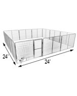 24' x 24' Basic Dog Kennel Pro (Galvanized)