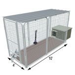 4' X 10' Complete K9 Condo PRO Dog Kennel & Cube Dog House