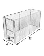 4' X 12' Basic Dog Kennel Pro (Galvanized)