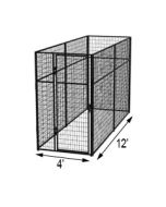 4' X 12' Basic 7' Tall Wire Kennel (Powder-Coated)