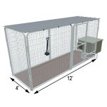 4' X 12' K9 Condo PRO Dog Kennel & Cube Dog Houses (Complete)
