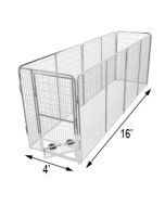 4' X 16' Basic Dog Kennel Pro (Galvanized)