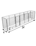 4' X 24' Basic Dog Kennel Pro (Galvanized)