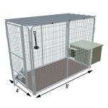 4' X 8' K9 Condo PRO Dog Kennel & Cube Dog House (Complete)