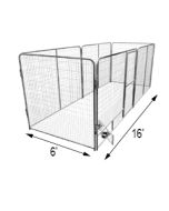 6' X 16' Basic Dog Kennel Pro (Galvanized)