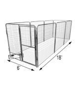 6' X 18' Basic Dog Kennel Pro (Galvanized)